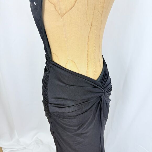 LA FEMME Style #28287 Open Back Gown 8 Black Evening Dress Sexy Prom Formal B54 - Picture 5 of 8